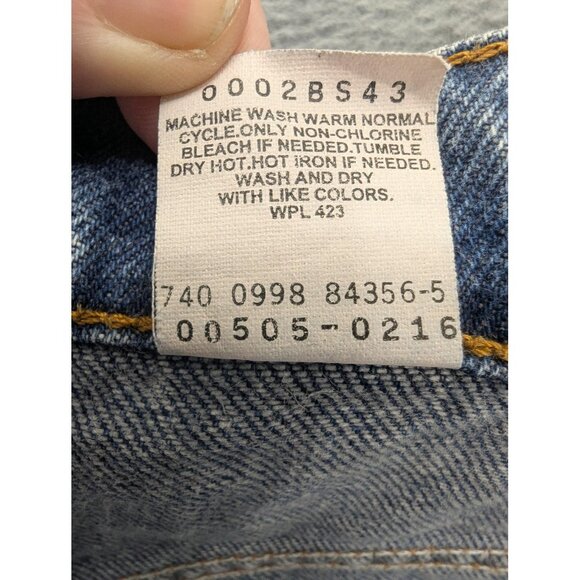 Vintage Levis 505 Jeans Mens 36x30 Blue Regular Fit Straight Leg Medium Wash 90s - Picture 14 of 15